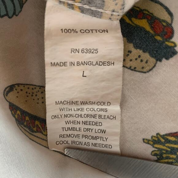 Siverlake Shirt Mens‎ Large White Junk Food Fast Food Button Up Short Sleeves - Picture 7 of 10